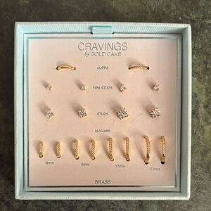 CRAVINGS by GOLD CAKE Brass Earrings Set